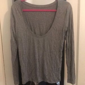Aerie Ballet Scoop back long sleeve shirt gray